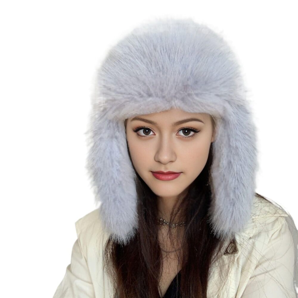 3304 Faux Fur Hat Winter Hats Ushanka Trapper Hat with Earflaps Russian Hat